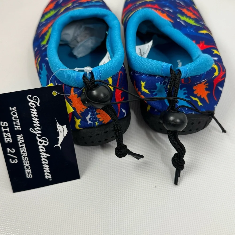 Tommy Bahama Blue and Red Water Shoes with Stretchy Collar size 2/3
